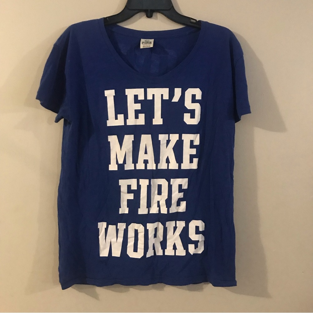 Victoria secret pink firework tee shirt xsmall